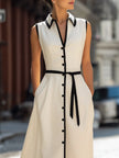 Structured Button-Front Peplum Top With Sculpted Waist