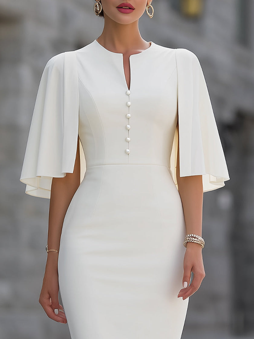 Elegant Draped Midi Dress